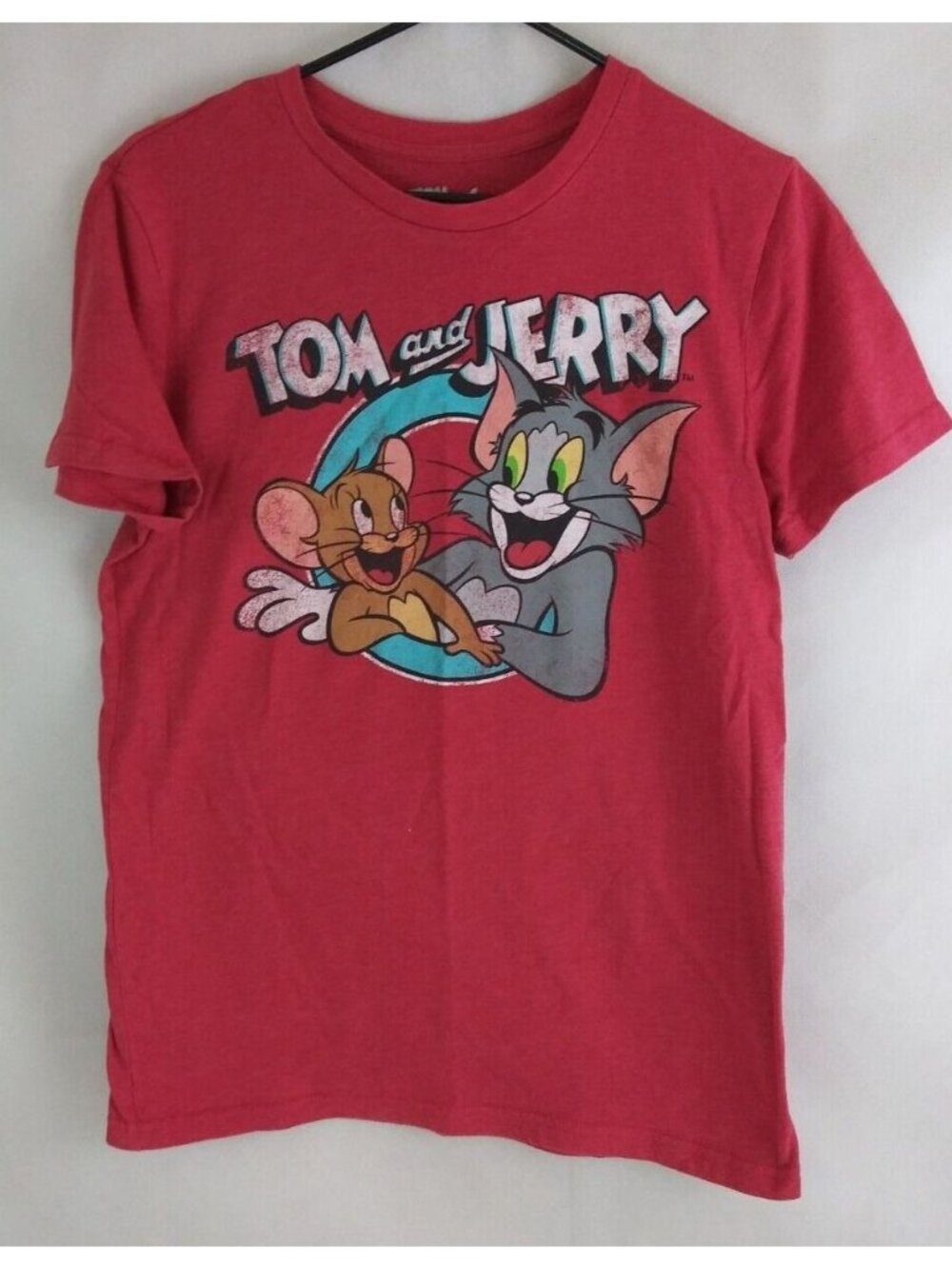 Tom & Jerry Red Graphic Distressed T-Shirt Unisex Size Small